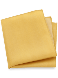 Solid Twill Silk Pocket Square - Yellow