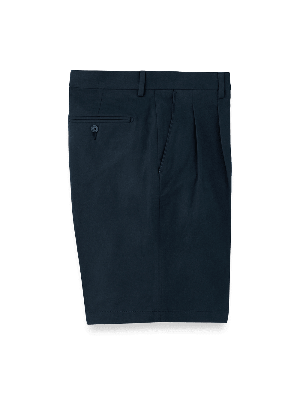Product Image of Cotton Stretch Twill Pleated Shorts-Ink#model_pleated front