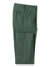 Tropical Weight Wool Pleated Pants - Green