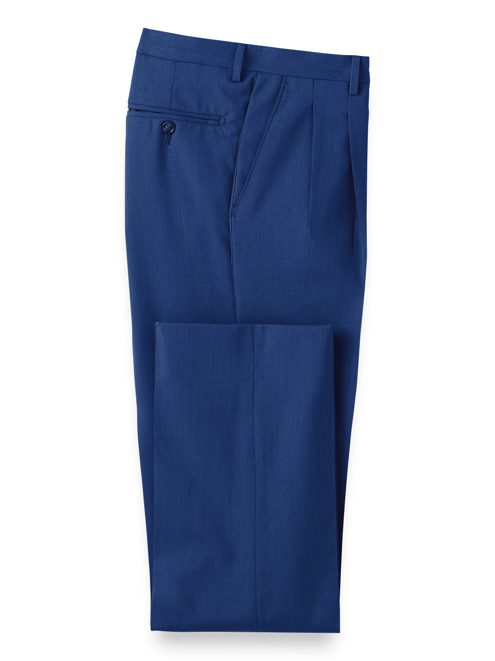 Product Image of Tropical Weight Wool Pleated Pants-Blue#model_pleated front