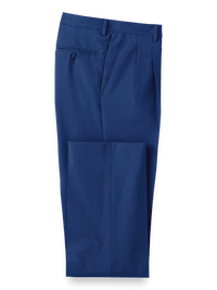 Tropical Weight Wool Pleated Pants - Blue