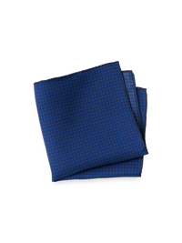Houndstooth Silk Pocket Square - Blue