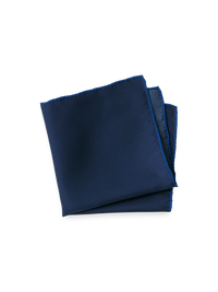 Solid Silk Pocket Square - Navy