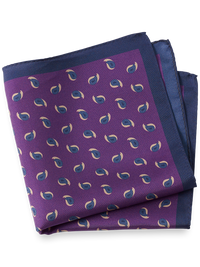 Paisley Silk Pocket Square - Purple Multi