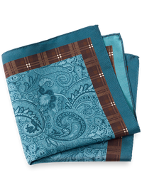 Paisley Silk Pocket Square - Teal