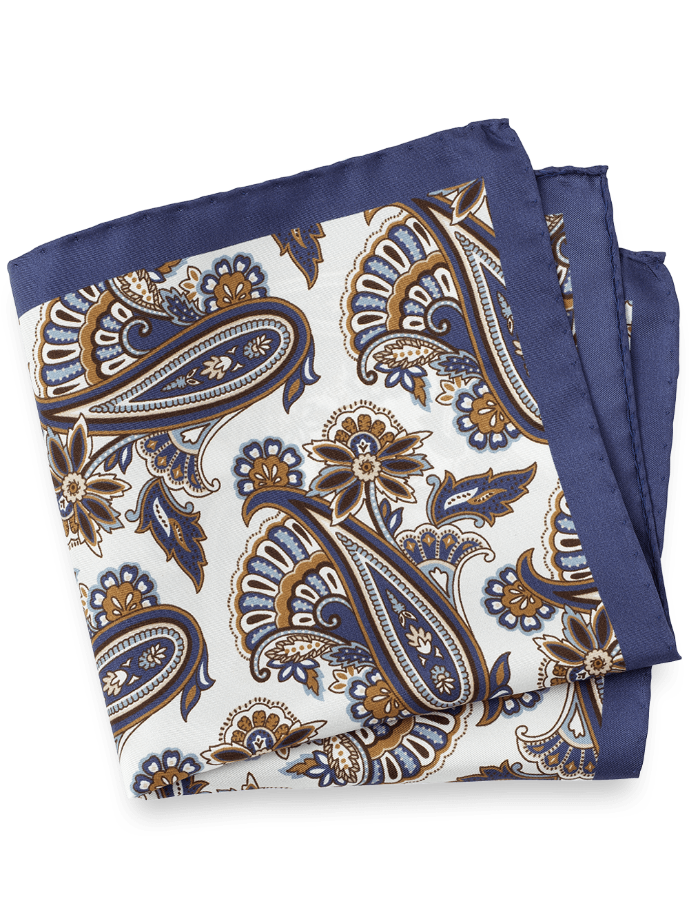 Product Image of Paisley Silk Pocket Square-Blue Multi