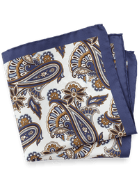 Paisley Silk Pocket Square - Blue Multi