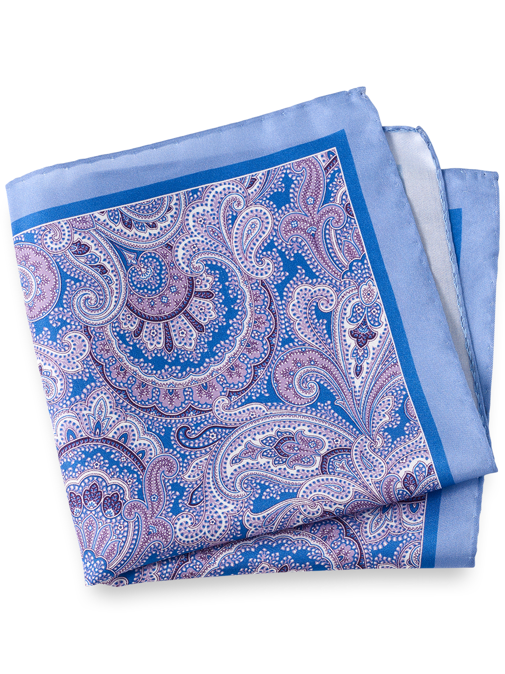 Product Image of Paisley Silk Pocket Square-Blue Multi