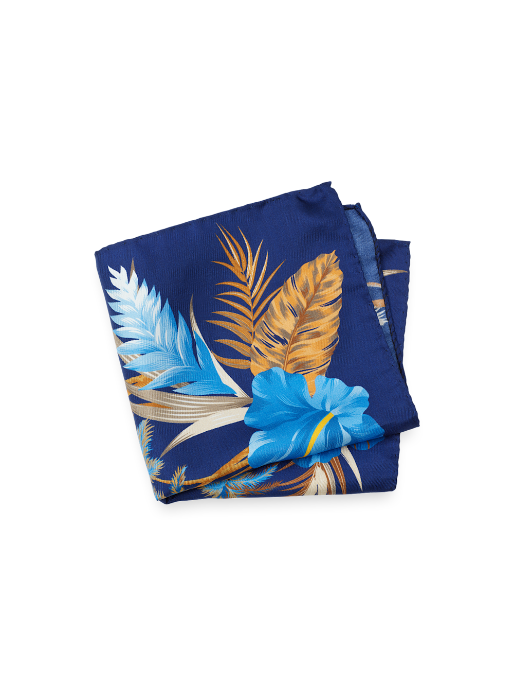 Product Image of Floral Silk Pocket Square-Blue Multi