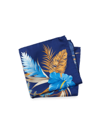 Floral Silk Pocket Square - Blue Multi