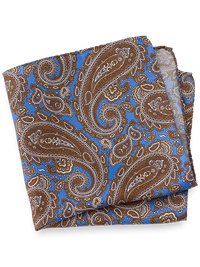Paisley Silk Pocket Square - Blue Multi