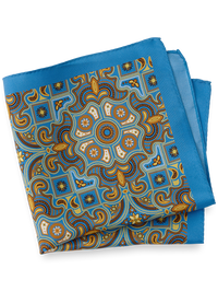 Medallion Silk Pocket Square - Multi