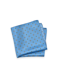 Floral Silk Pocket Square - Light Blue