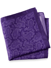Paisley Silk Pocket Square - Purple