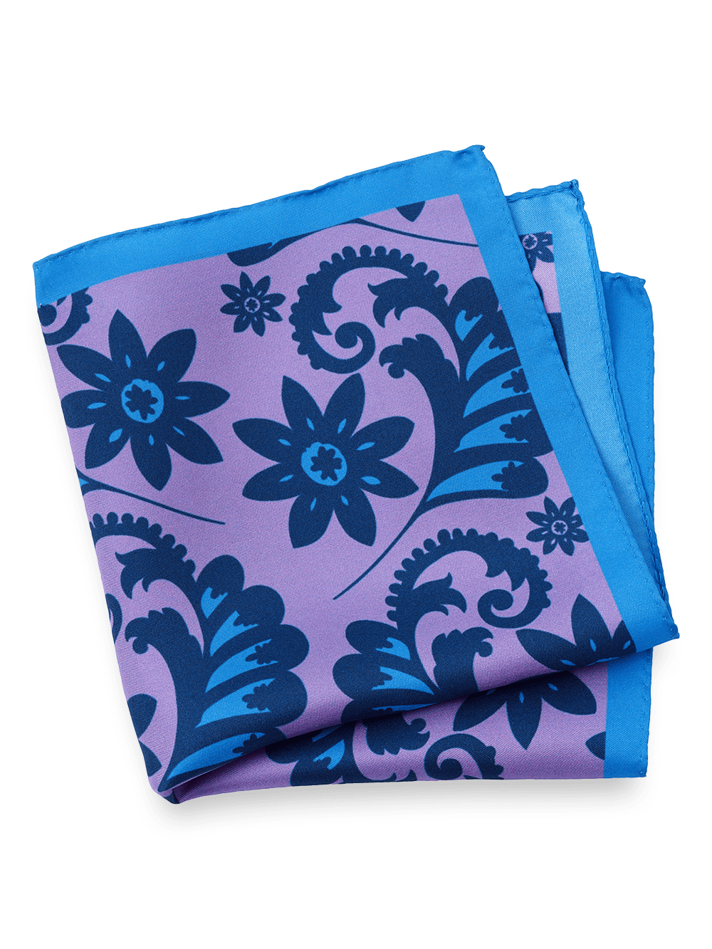 Product Image of Floral Silk Pocket Square-Purple Multi