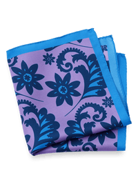 Floral Silk Pocket Square - Purple Multi