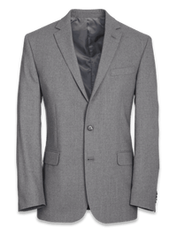 Classic Fit Essential Wool Notch Lapel Suit Jacket - Grey