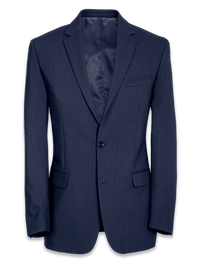 Classic Fit Essential Wool Notch Lapel Suit Jacket - Navy