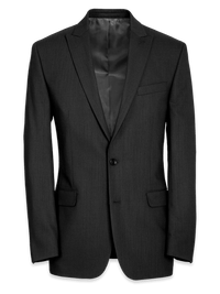 Classic Fit Essential Wool Peak Lapel Side Vents Suit Jacket - Black