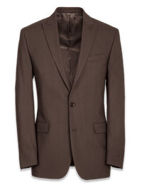 Classic Fit Essential Wool Peak Lapel Side Vents Suit Jacket - Brown