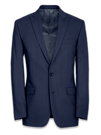 Classic Fit Essential Wool Peak Lapel Side Vents Suit Jacket - Navy