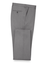 Classic Fit Essential Wool Flat Front Suit Pants - Grey