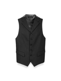 Classic Fit Essential Wool Suit Vest - Black