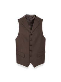 Classic Fit Essential Wool Suit Vest - Brown