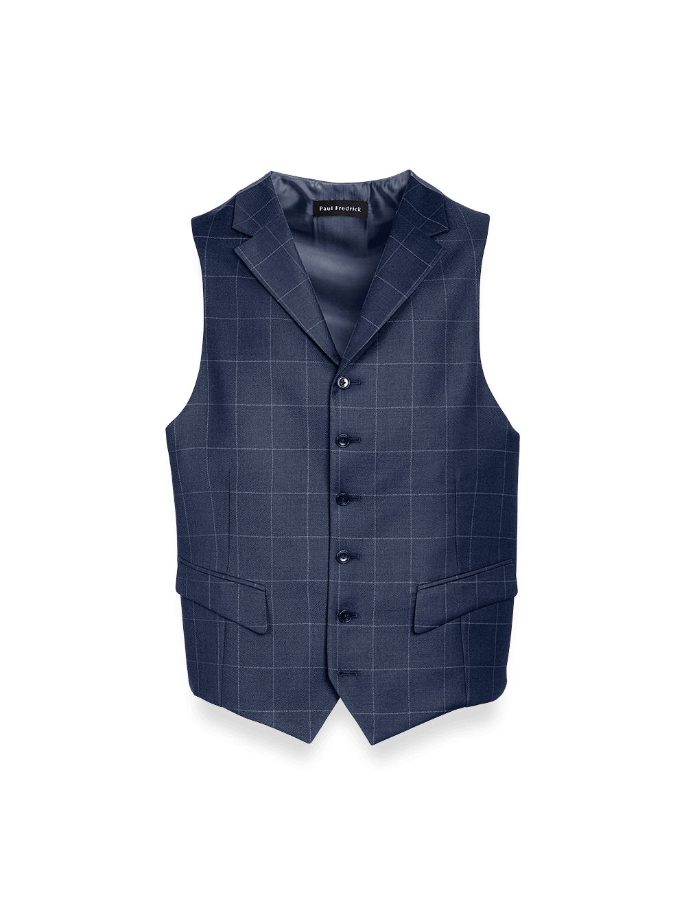 Product Image of Classic Fit Essential Wool Suit Vest-Navy Windowpane
