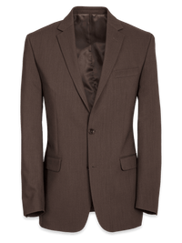 Tailored Fit Wool Essential Wool Notch Lapel Suit Jacket - Brown
