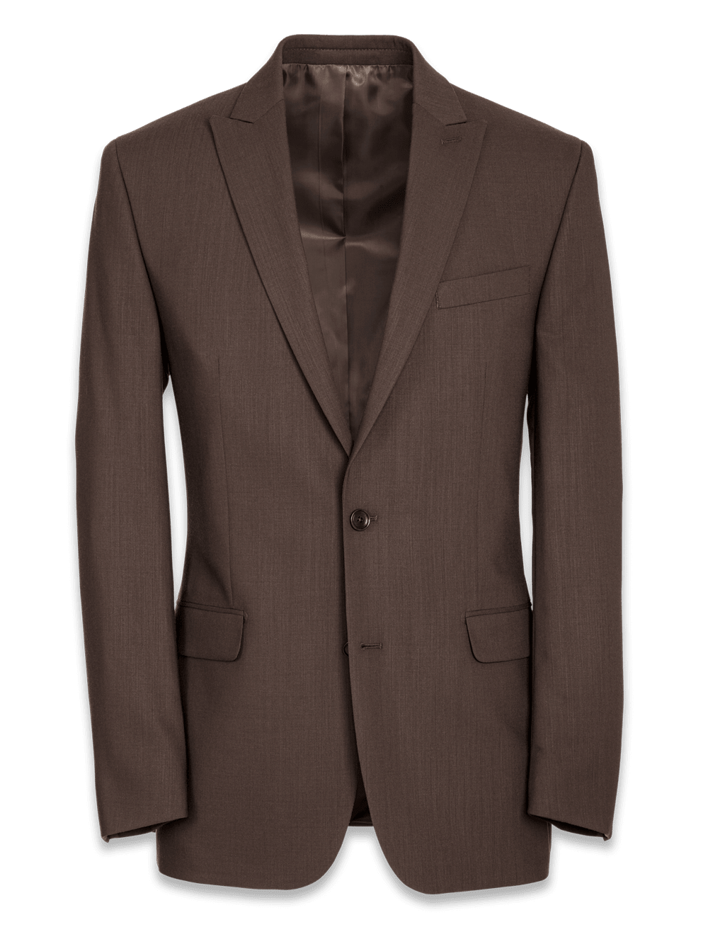 Product Image of Tailored Fit Essential Wool Peak Lapel Suit Jacket-Brown