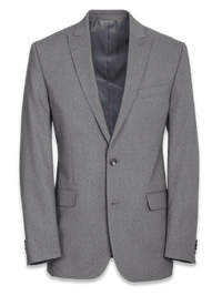 Tailored Fit Essential Wool Peak Lapel Suit Jacket - Grey
