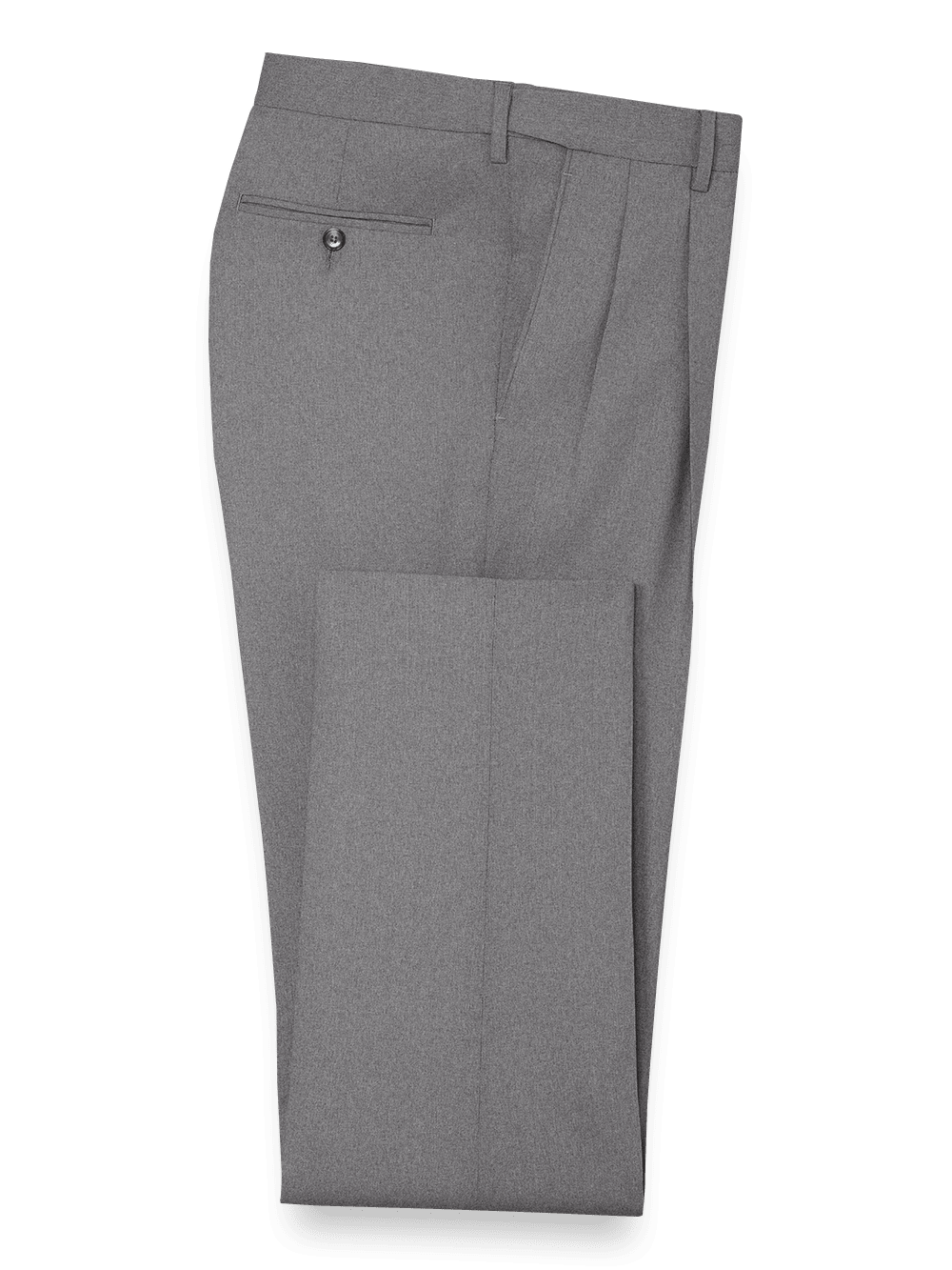 Product Image of Tailored Fit Essential Wool Pleated Pants-Grey