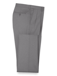 Tailored Fit Essential Wool Pleated Pants - Grey