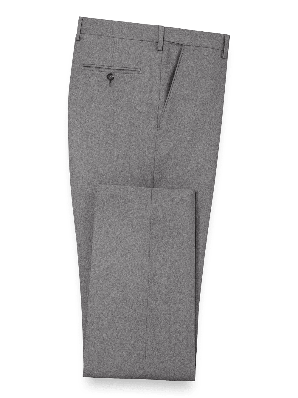 Product Image of Tailored Fit Essential Wool Flat Front Pants-Grey