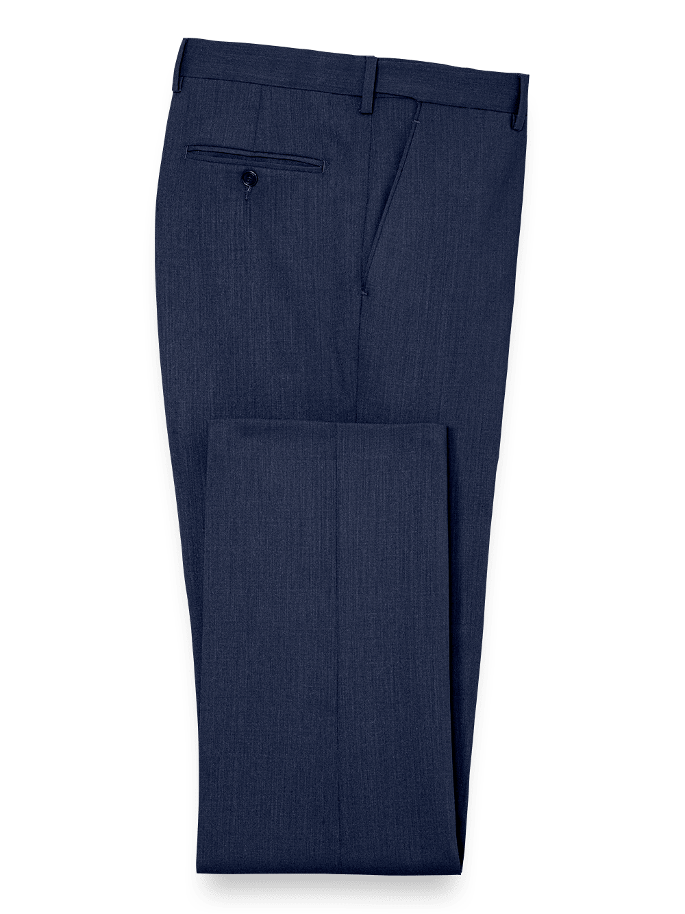 Product Image of Tailored Fit Essential Wool Flat Front Pants-Navy