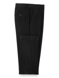 Corduroy Single Pleated Suit Pants - Black