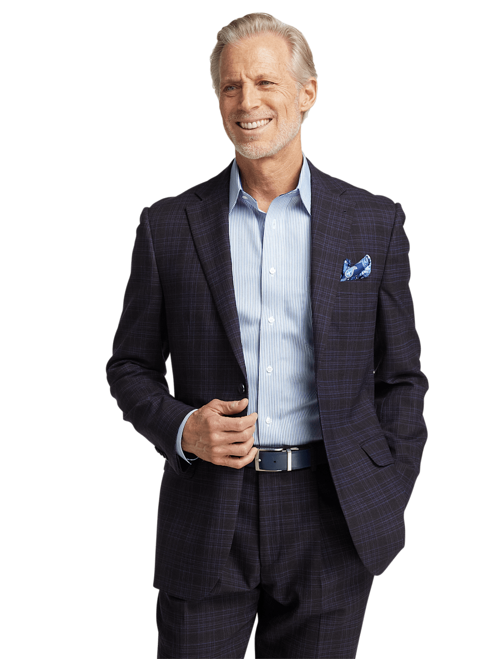 Alternate Image of Wool Stretch Plaid Single Breasted Suit Jacket-1
