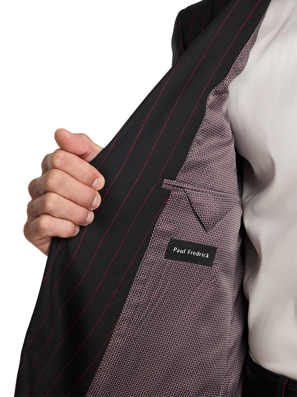 Alternate Image of Wool Stretch Stripe Single Breated Peak Lapel Suit Jacket-3