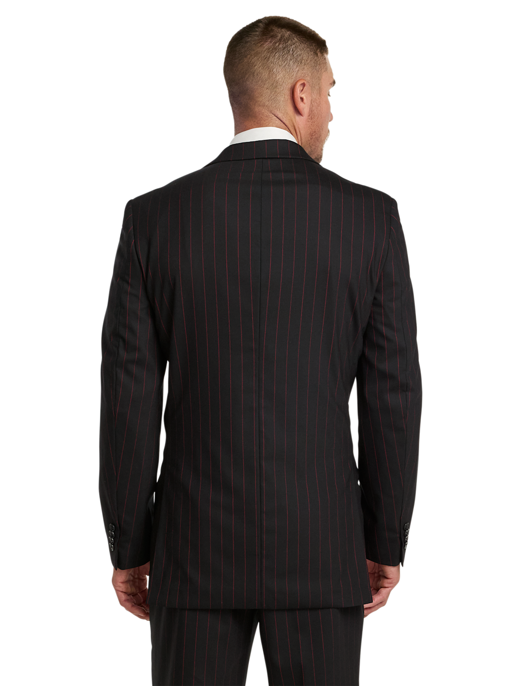 Alternate Image of Wool Stretch Stripe Single Breated Peak Lapel Suit Jacket-6