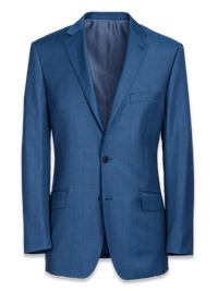 Tailored Fit Sharkskin Notch Lapel Suit Jacket - Slate Blue