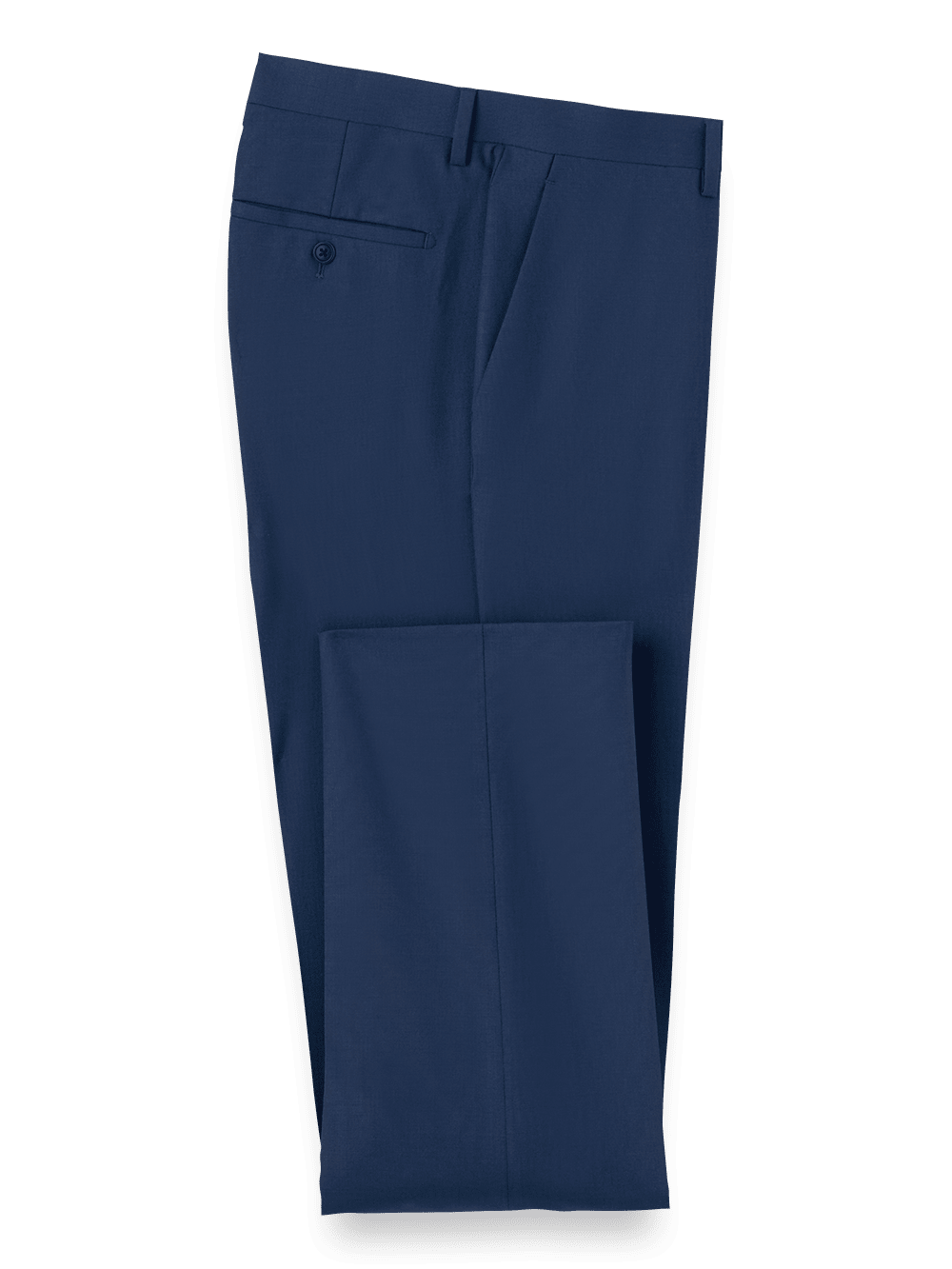 Product Image of Wool Stretch Bengaline Flat Front Suit Pants-Blue