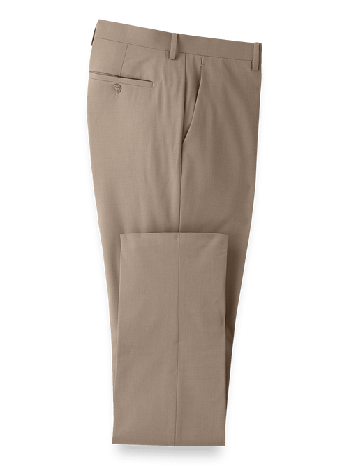 Wool Stretch Bengaline Suit Pants - Light Tan