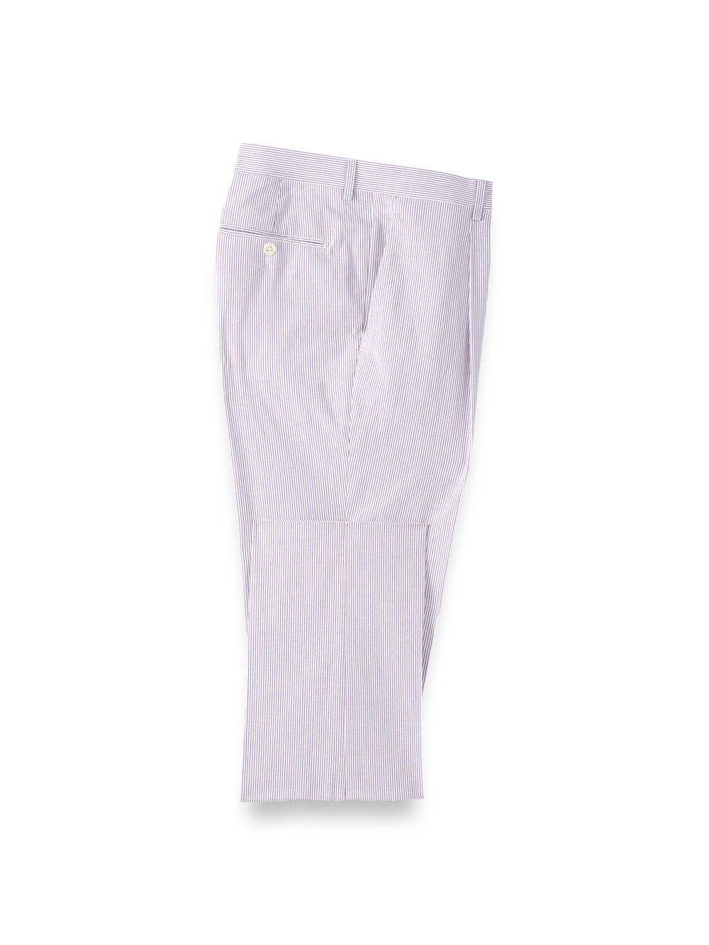 Product Image of Cotton Stretch Stripe Seersucker Single Pleat Suit Pants-Purple/White