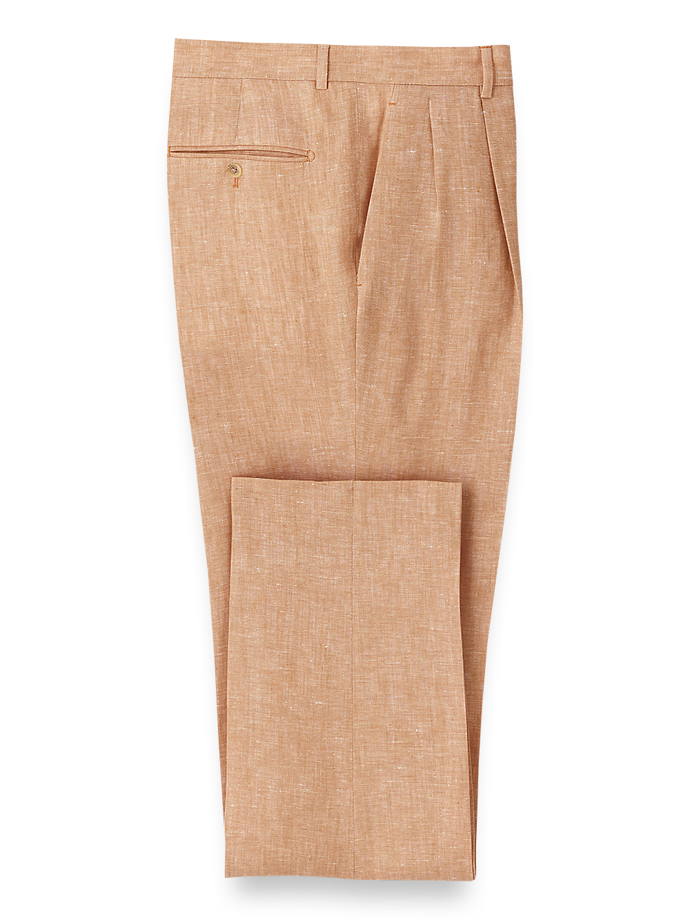 Product Image of Linen Solid Pleated Suit Pants-Melon