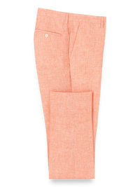 Linen Flat Front Suit Pants - Melon