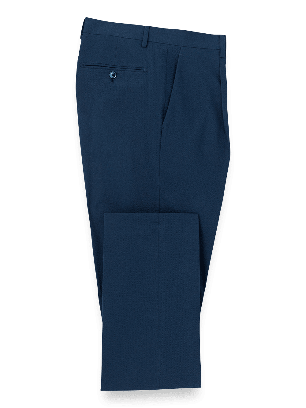 Product Image of Cotton Stretch Seersucker Single Pleat Suit Pants-Navy