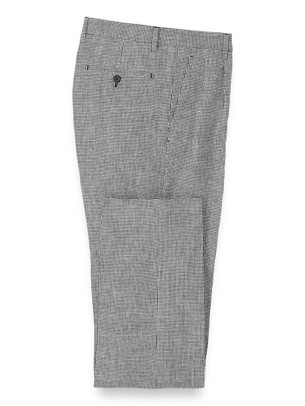 Product Image of Linen Houndstooth Pleated Suit Pants-Black/White Houndstooth