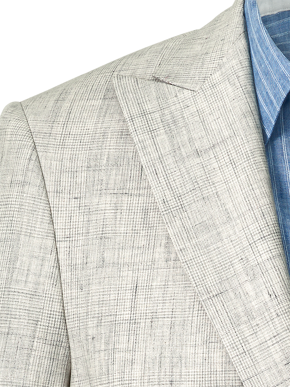 Alternate Image of Linen Plaid Single Breasted Peak Lapel Suit Jacket-3
