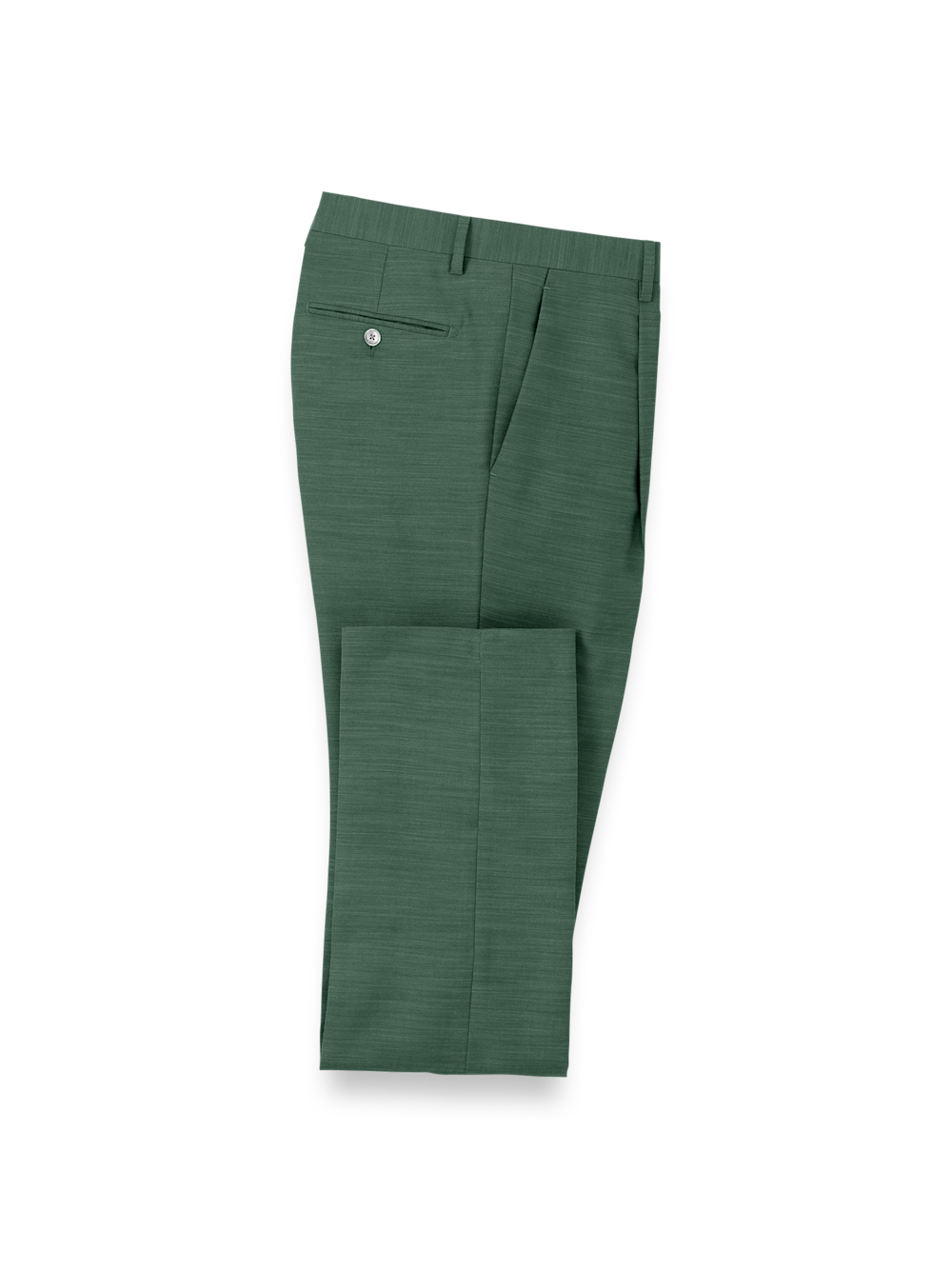 Product Image of Microfiber Linen Blend Single Pleat Suit Pants-Green